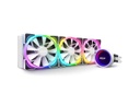 Tarjeta de video NZXT Kraken X73 RGB 360mm - RL-KRX73-RW - AIO RGB CPU Liquid Cooler - Rotating Infinity Mirror Design - Powered By CAM V4 - RGB Connector - 3 x Aer P120 120mm Radiator Fans White LGA 1700 Compatible