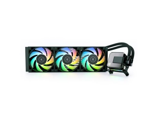 Tarjeta de video EK 360mm AIO Elite, D-RGB All-in-One Liquid CPU Cooler with EK-Vardar High-Performance PMW Fans, Water Cooling Computer Parts, 120mm Fan, Intel 115X/1200/2066, AMD AM4, (360mm AIO) LGA 1700 Compatible