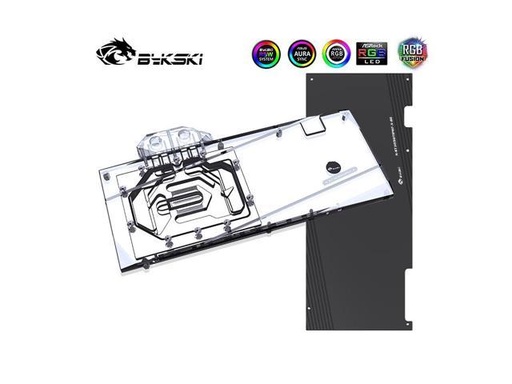 Tarjeta de video Bykski GPU Waterblock, for ZOTAC GeForce RTX 3090 Ti 24G6X PGF OC AMP EXTREME HOLO, PC GPU Water Liquid Cooling Block Cooler, with Metal Backplate 5V 3Pin RBW Lights