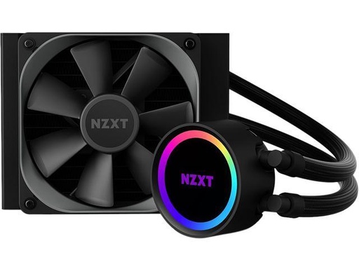 NZXT Kraken 120 - RL-KR120-B1 - AIO RGB CPU Liquid Cooler - Quiet and Effective - Silent Operation - Ring RGB LEDs - AER P 120mm Radiator Fans (Included)